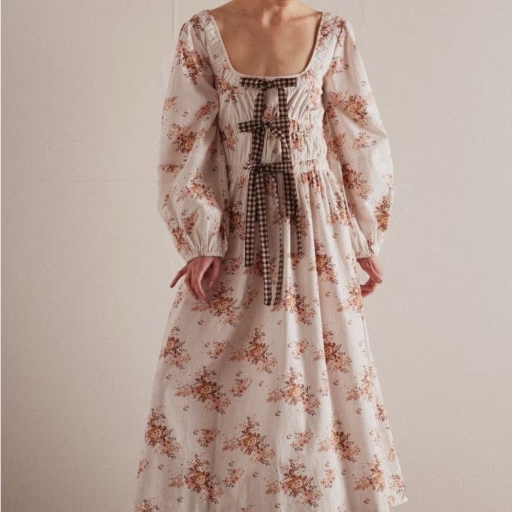 Damson Madder Dakota Bow Midi Dress